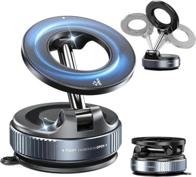 Walmaina 360 Degree Rotation All Metal Magnetic Phone Holder, Magsafe Car Mount Mobile Holder