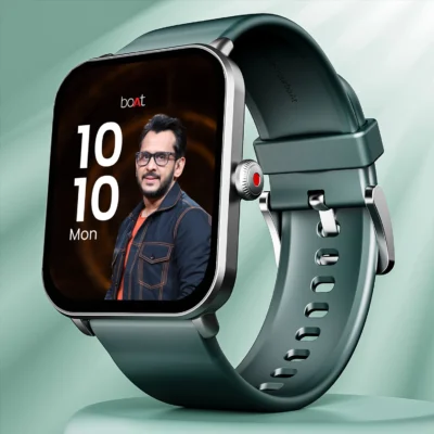 boAt Wave Fury with 1.83'' HD Display, Bluetooth Calling & Functional Crown Smartwatch (Green Strap, Free Size)